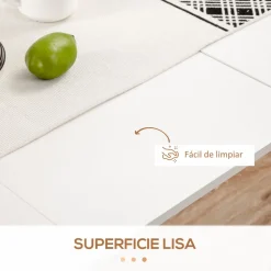 Mesa de comedor Ponia Homcom extensible blanco 75x60-180x85 cm