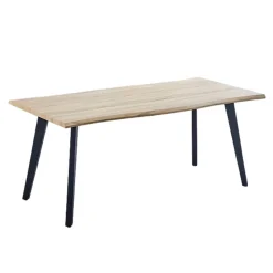 Mesa de comedor Regatta rectangular diseño nórdico cambria/negro 76x180x90 cm