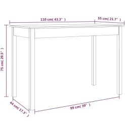 Mesa de comedor Sakura madera de pino marrón 75x110x55 cm