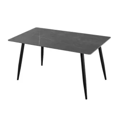 Mesa de comedor Sander New diseño fijo negro 75x140x80 cm
