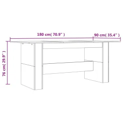 Mesa de comedor Seña rectangular gris 76x180x90 cm