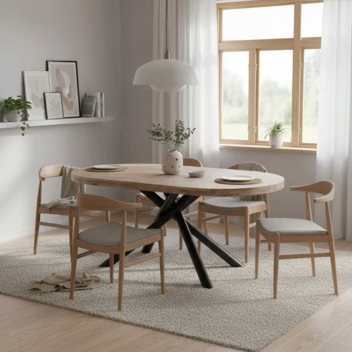 Mesa de comedor Senda diseño extensible 76x160-200-240x90 cm