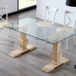 Mesa de comedor Versalles forma rectangular roble Nordish 76x160x90 cm