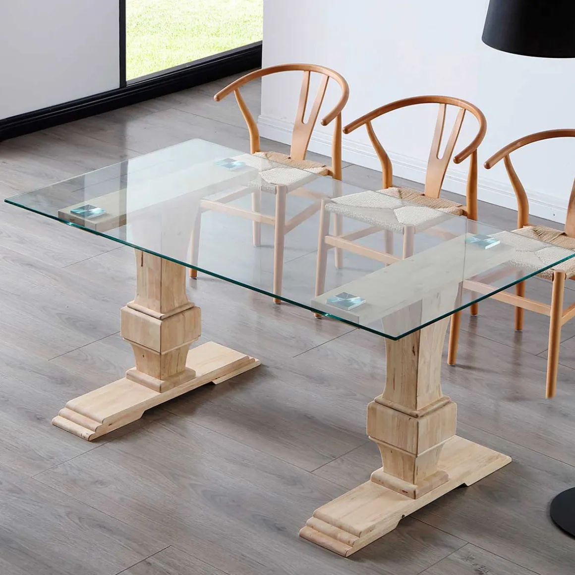Mesa de comedor Versalles forma rectangular roble Nordish 76x160x90 cm