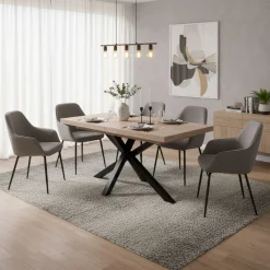 Mesa de comedor Xena extensible forma rectangular 76x140-180-220x90 cm