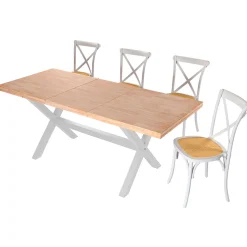 Mesa de comedor X-Loft extensible forma rectangular 76x140-180-220x90 cm