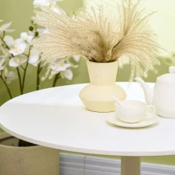 Mesa de comedor Yuzu Homcom redonda blanco Ø80x75 cm