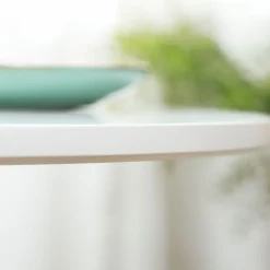 Mesa de comedor Yuzu Homcom redonda blanco Ø80x75 cm