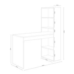 Mesa de escritorio + estantería Duplo/Gio Plus 144x120x50 cm