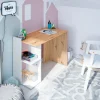 Mesa de escritorio Kenia 2 módulos blanco artik/roble nodi 78x100x52 cm
