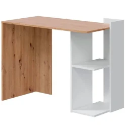 Mesa de escritorio Kenia 2 módulos blanco artik/roble nodi 78x100x52 cm