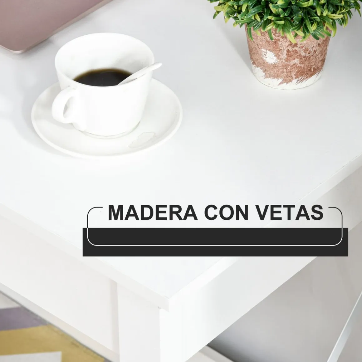 Mesa de escritorio Ártica Homcom blanco 76x105x50 cm
