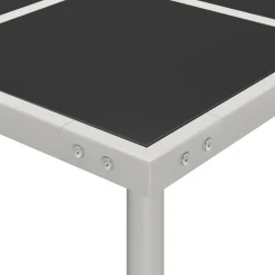 Mesa de exterior Andrea negro/plata 74,5x170x170 cm