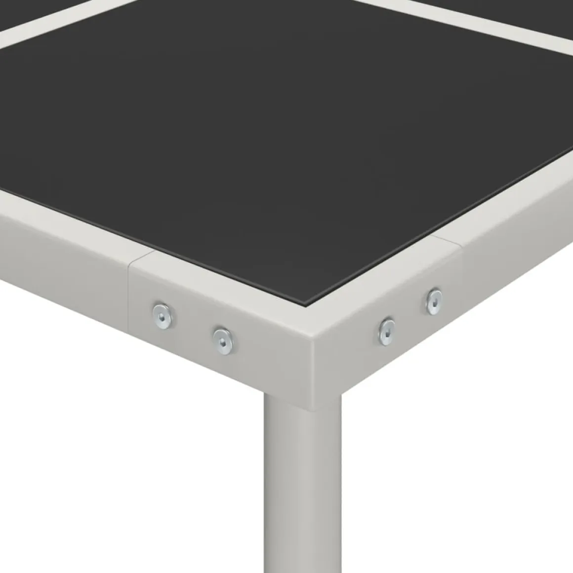 Mesa de exterior Andrea negro/plata 74,5x170x170 cm