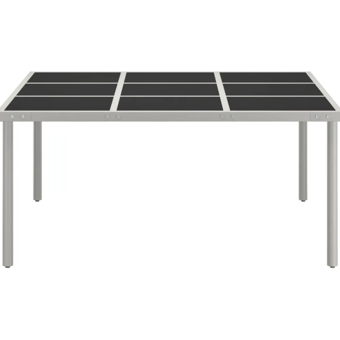 Mesa de exterior Andrea negro/plata 74,5x170x170 cm