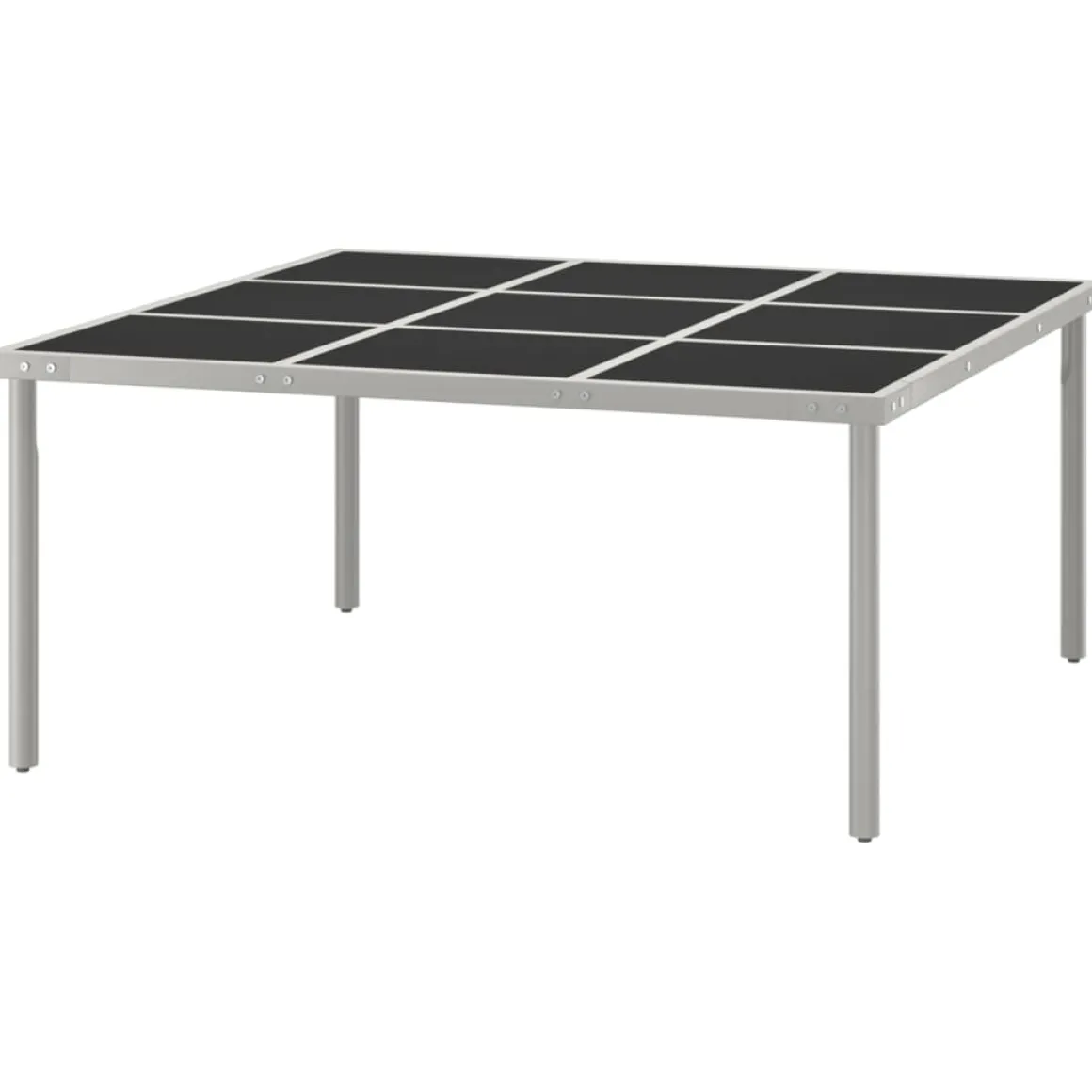 Mesa de exterior Andrea negro/plata 74,5x170x170 cm
