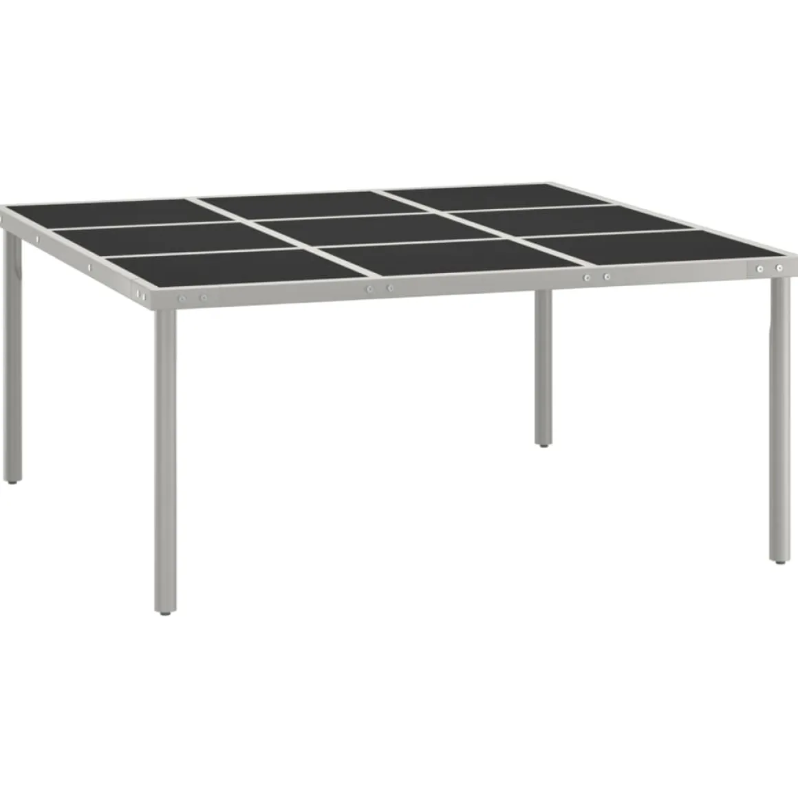 Mesa de exterior Andrea negro/plata 74,5x170x170 cm