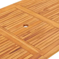 Mesa de exterior Asted plegable madera de teca natural 75x160x80 cm