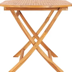 Mesa de exterior Asted plegable madera de teca natural 75x160x80 cm