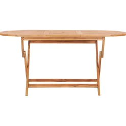 Mesa de exterior Asted plegable madera de teca natural 75x160x80 cm