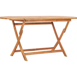 Mesa de exterior Asted plegable madera de teca natural 75x160x80 cm