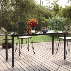Mesa de exterior Carlo vidrio negro 74x160x80 cm