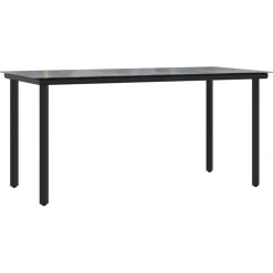 Mesa de exterior Carlo vidrio negro 74x160x80 cm