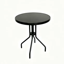 Mesa de exterior diseño redondo negro Ø60x71 cm