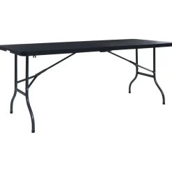 Mesa de exterior Duna diseño plegable con asa negro 72x180x75 cm