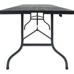 Mesa de exterior Duna diseño plegable con asa negro 72x180x75 cm