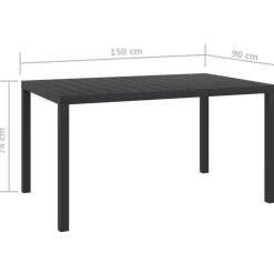 Mesa de exterior Gravian diseño de listones negro