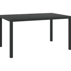 Mesa de exterior Gravian diseño de listones negro