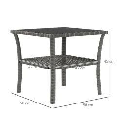 Mesa de exterior Inna Outsunny ratán 45x50 cm