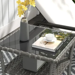 Mesa de exterior Inna Outsunny ratán 45x50 cm