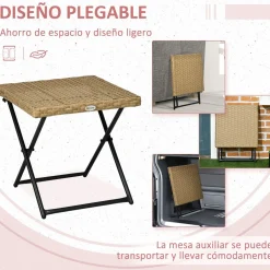 Mesa de exterior Like Outsunny plegable 40x40 cm