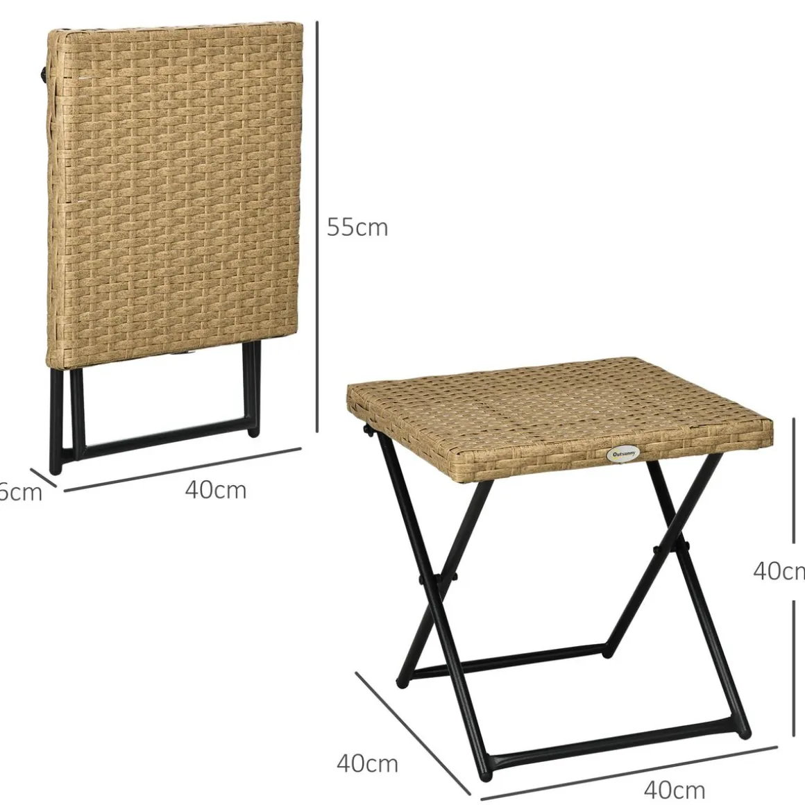 Mesa de exterior Like Outsunny plegable 40x40 cm