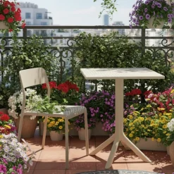 Mesa de exterior Naira diseño fijo 76x60x60 cm