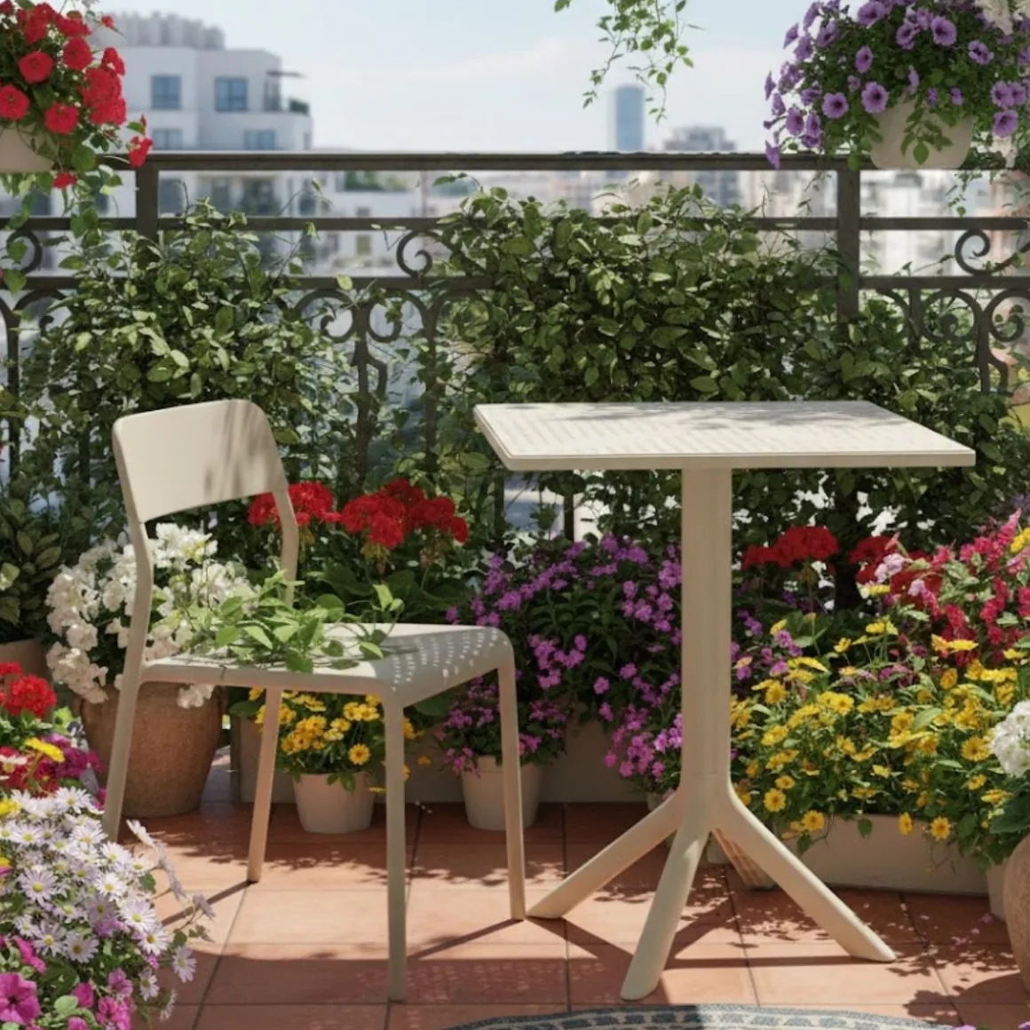 Mesa de exterior Naira diseño fijo 76x60x60 cm