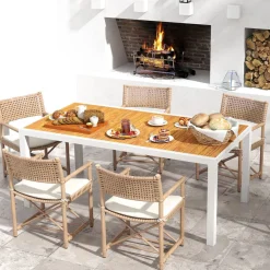 Mesa de exterior Outsunny extensible 73x180-240x94 cm