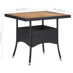 Mesa de exterior Solé madera de acacia 75x80x80 cm