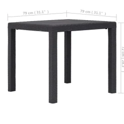 Mesa de jardín Avenzza 4 personas marrón 72x79x79 cm