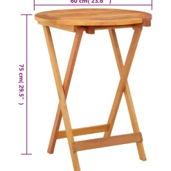 Mesa de jardín Colina plegable madera de eucalipto Ø60x75 cm