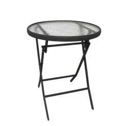 Mesa de jardín diseño plegable acero antracita Ø60x70 cm