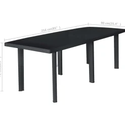 Mesa de jardín Florencia 6 personas antracita 72x216x90 cm