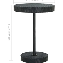 Mesa de jardín Lope diseño redondo ratán Ø75,5x106 cm
