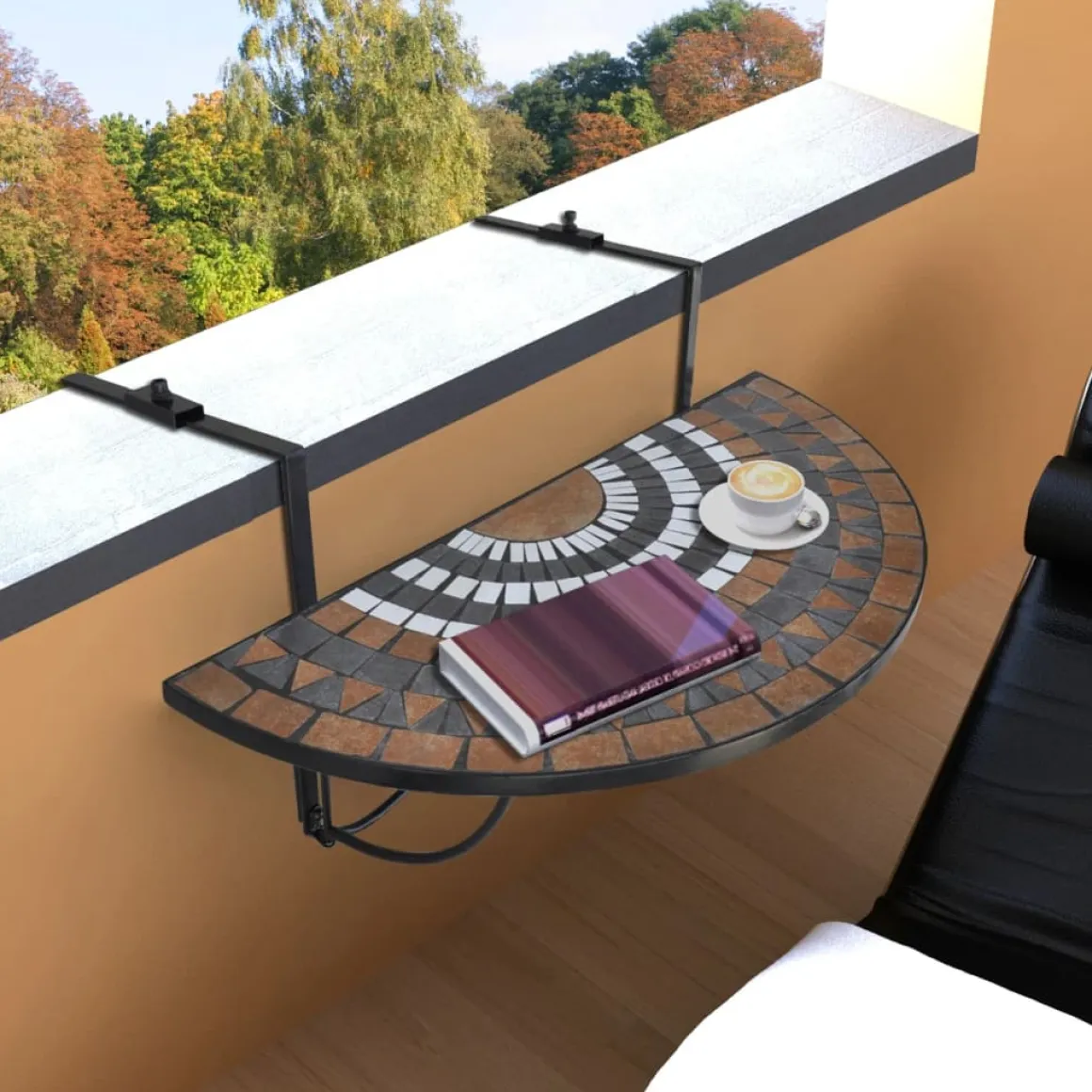 Mesa de jardín Mosaico plegable 64x76x56 cm