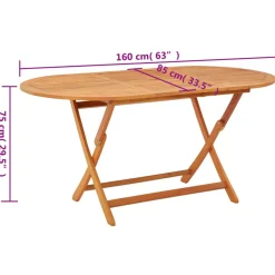 Mesa de jardín Mountain plegable madera de eucalipto 75x160x85 cm