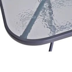 Mesa de jardín Outsunny con orificio para sombrilla gris carbón 70x120x80 cm