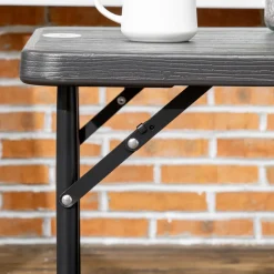Mesa de jardín Outsunny plegable altura ajustable gris 56-74x118x60 cm