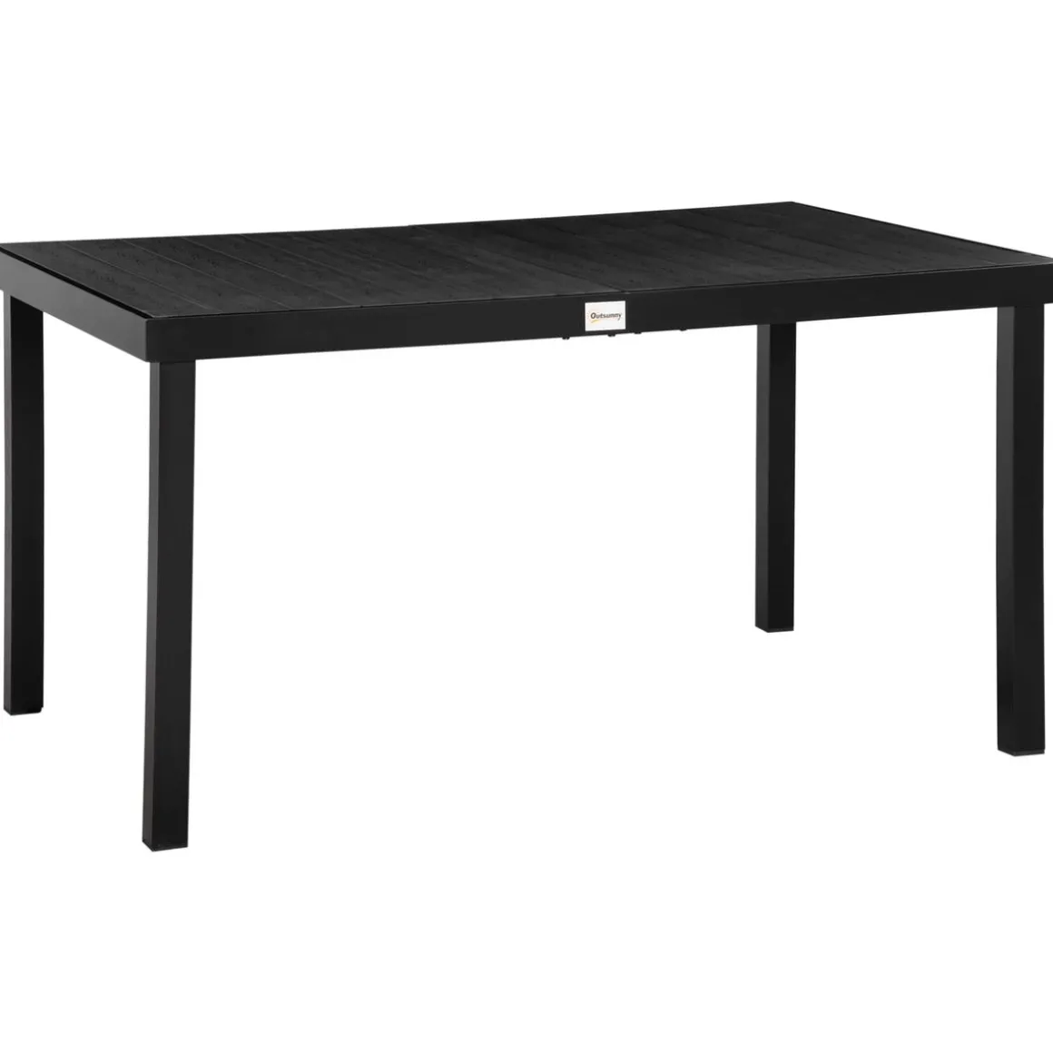 Mesa de jardín Outsunny rectangular 6 personas negro 74x140x90 cm